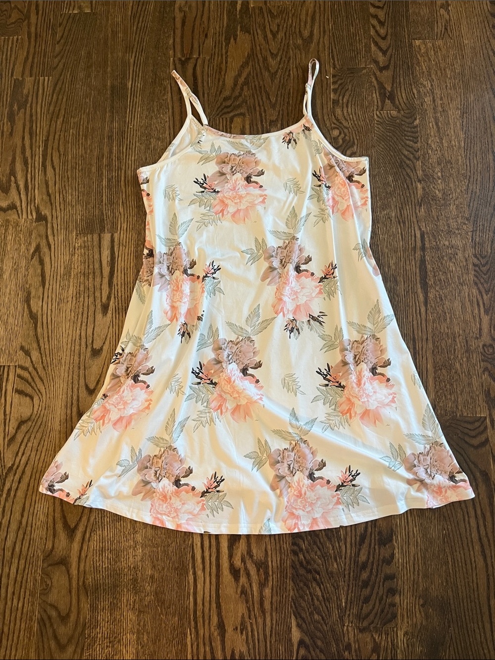 Girls Floral Cream & Pink Slip Dress